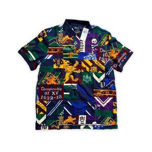 POLO - Classic Fit Varsity Blocked Mesh - L